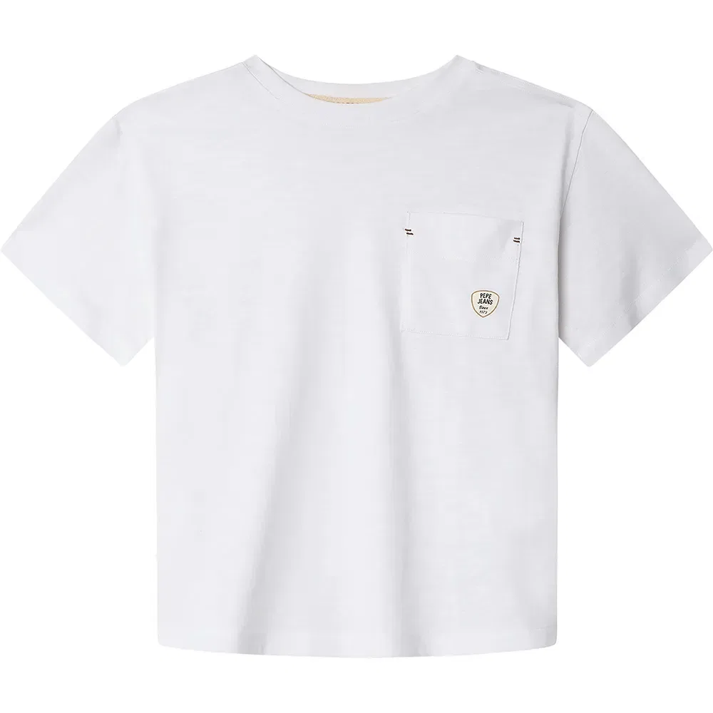 Детская футболка для мальчиков с коротким рукавом Wesley Pepe jeans, White
