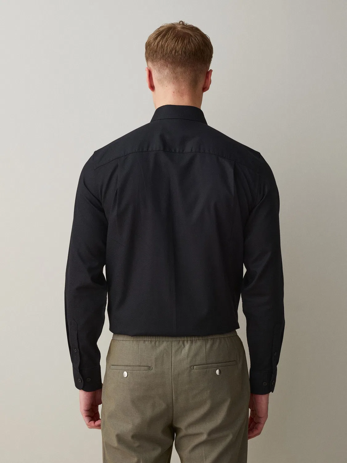 Рубашка смарт, текстурированная, Slim Fit Next, черный — фото 4