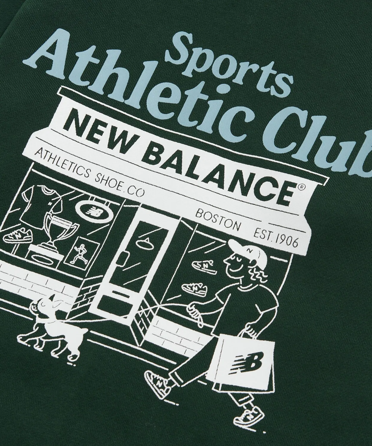 Детский худи с длинным рукавомSports Club Graphic Full Zip New Balance, Dark Green — фото 3
