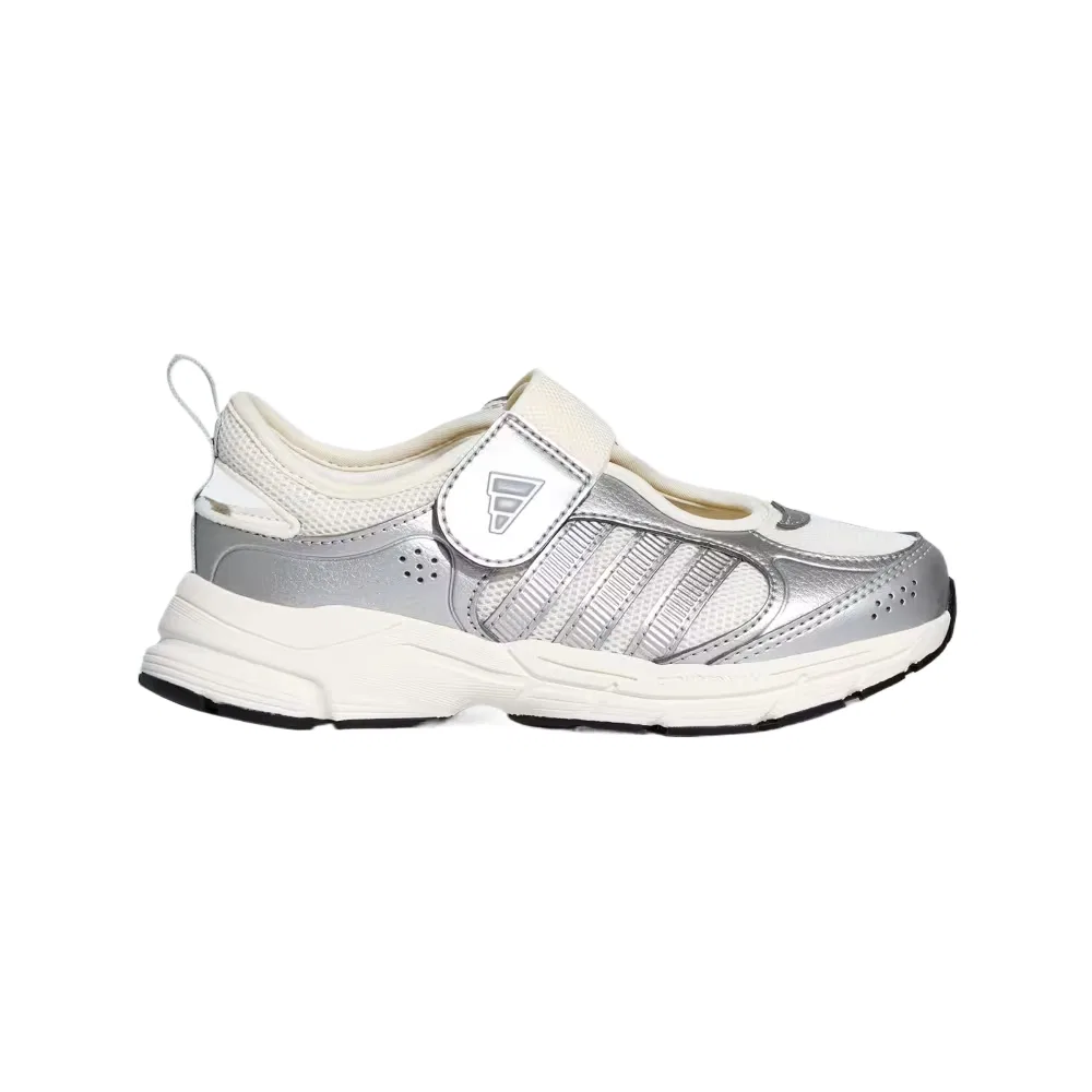 Детские кеды с синтетическим верхом Adidas, Core White/Silver Metal/Halo Silver — фото 3