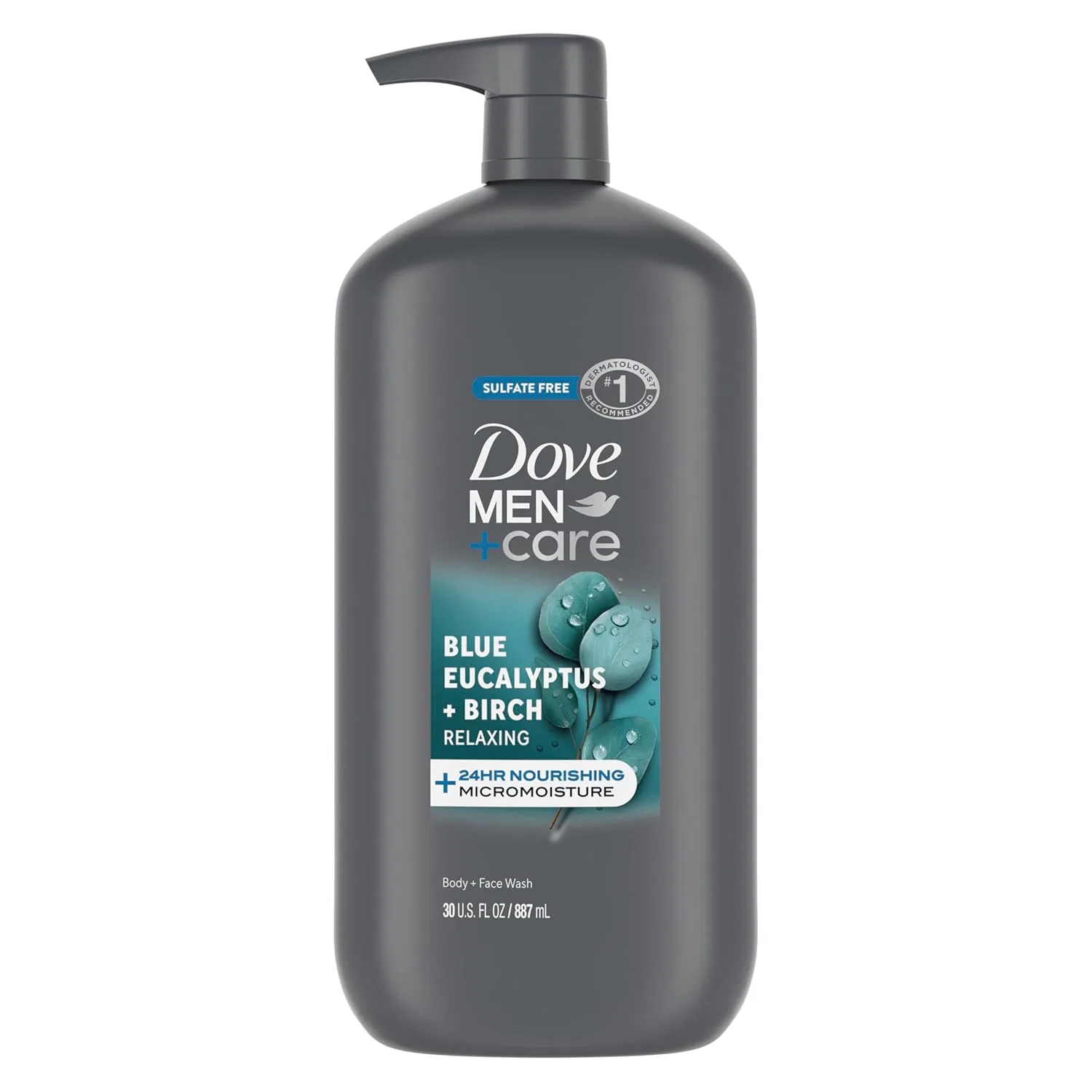 Dove Men + Care Гель для душа и лица Dove Men+Care Blue Eucalyptus Birch, 887 мл