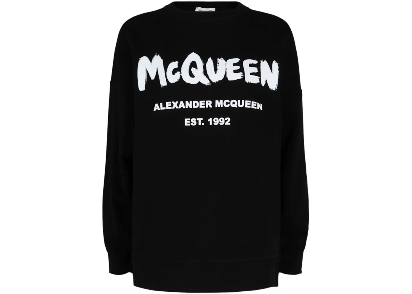 Женский свитшот с принтом Graffiti Logo Alexander McQueen, Black White
