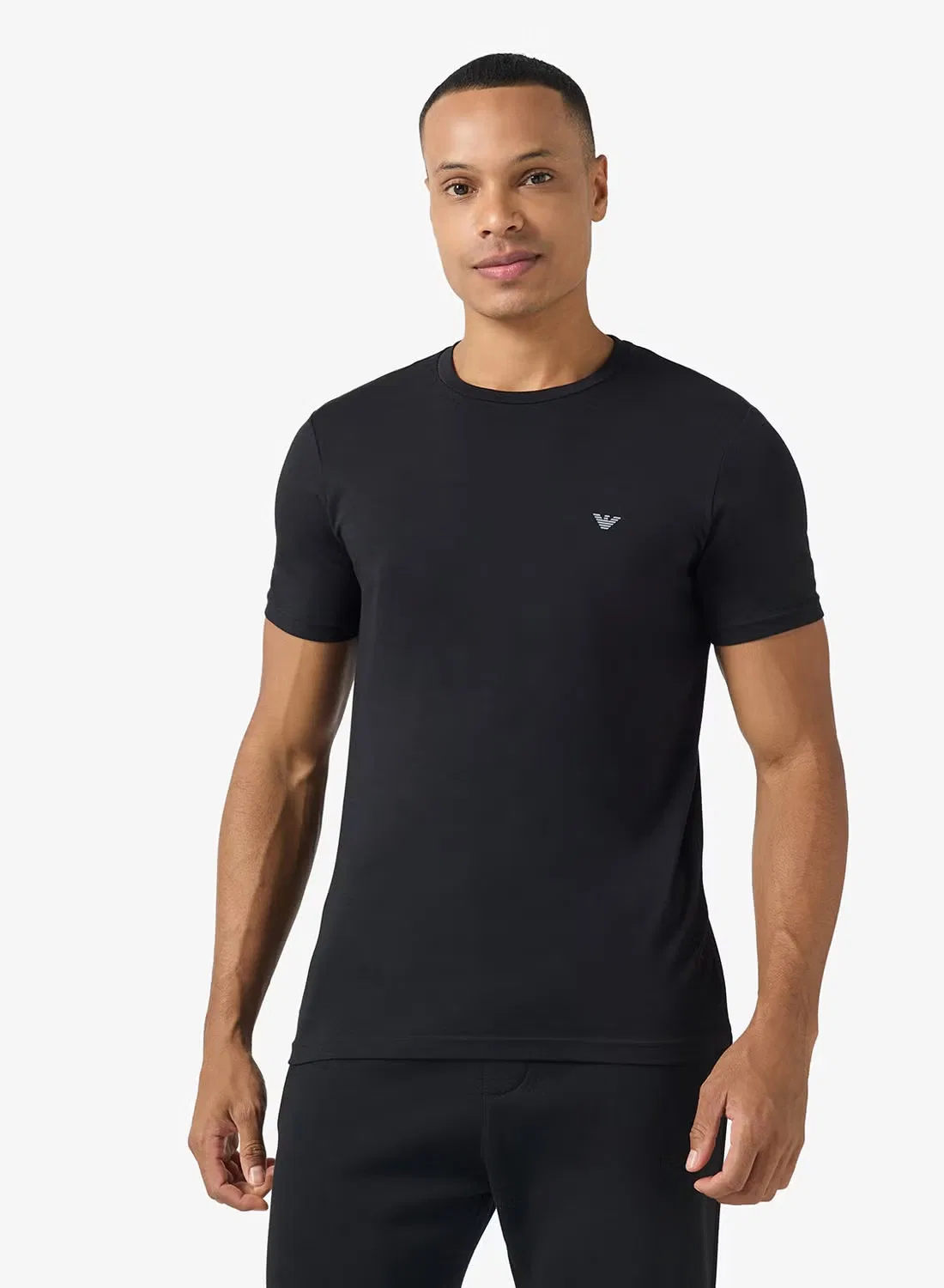Футболка с логотипом комплект 2 шт Emporio Armani, черный — фото 2