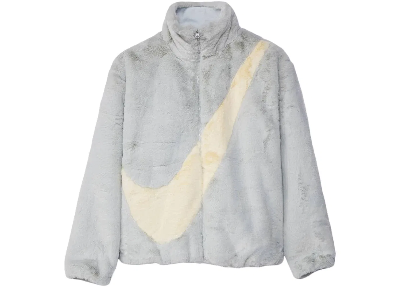 Женская куртка из искусственного меха с принтом Swoosh Logo Nike, Photon Dust/Cashmere