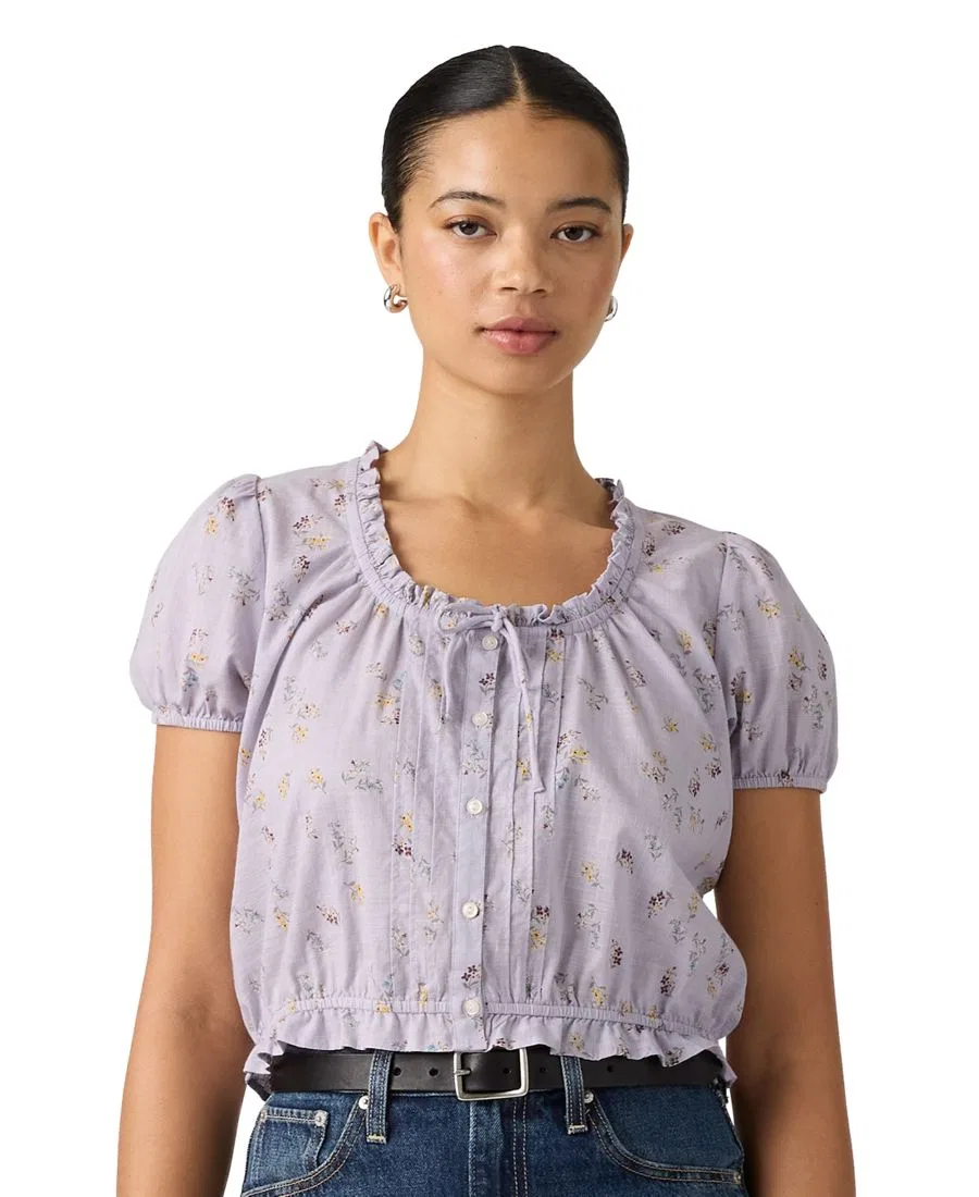 Блуза Chiara с коротким рукавом и пуговицами Levi's, Pedrine Floral Lavender Blue — фото 2