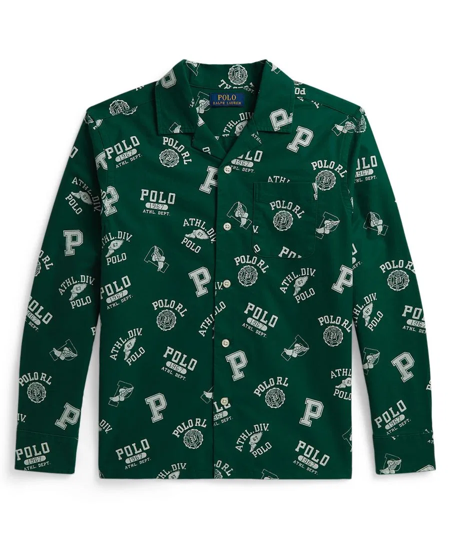 Рубашка-кемп с принтом Polo Ralph Lauren, #B7396 Athletic Division Toss Green