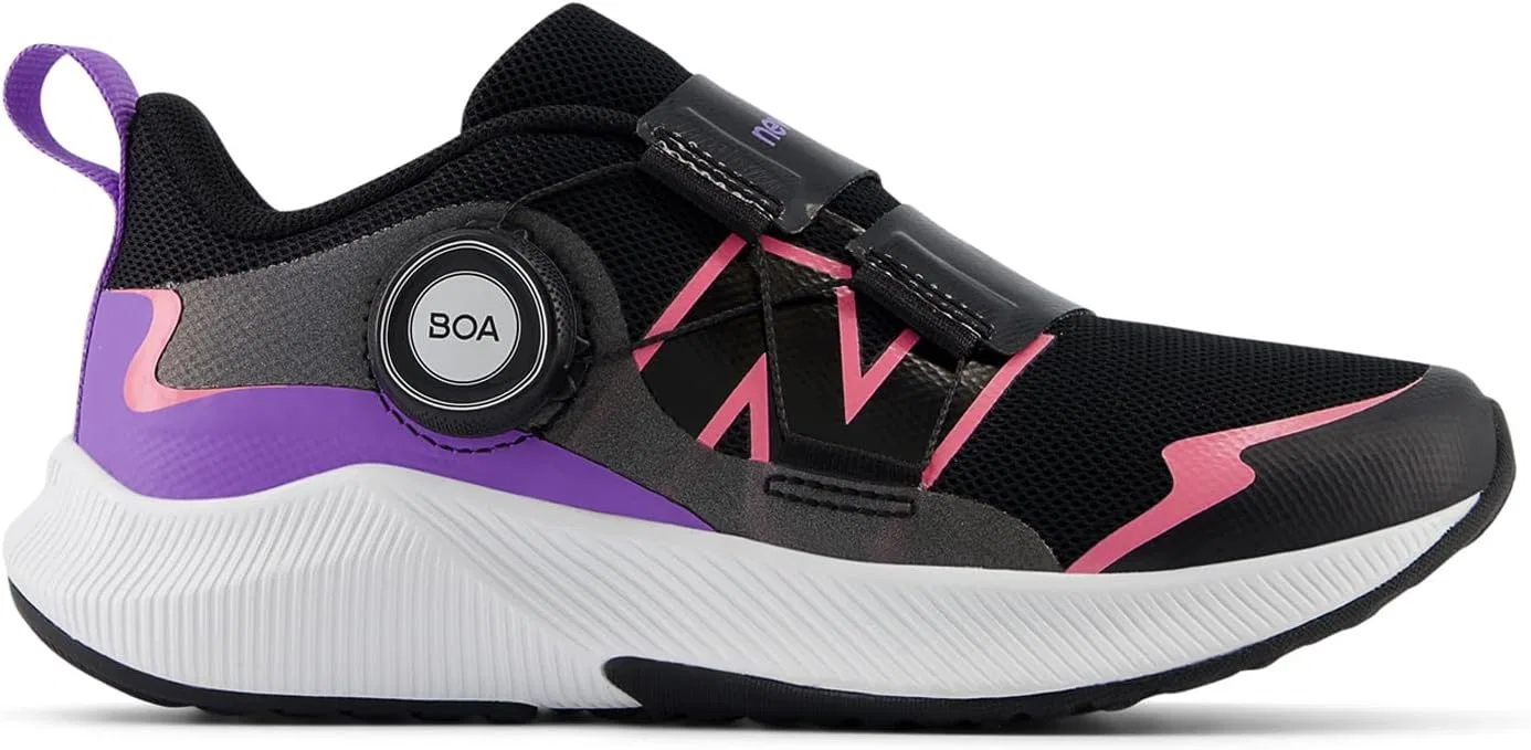 Детские кроссовки для девочек с технологией DynaSoft Reveal V4 Boa New Balance, Black/Signal Pink/Violet Crush — фото 2