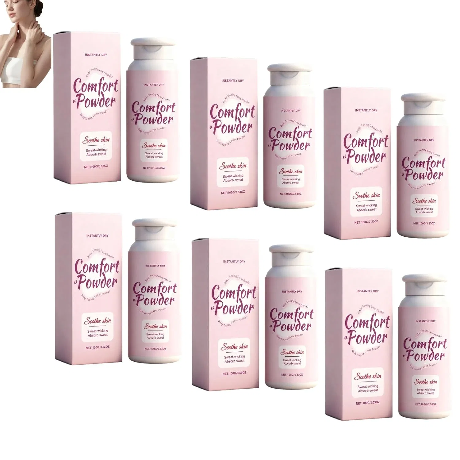 Тальк для тела, матирующий, VIPointStar, 6 шт, 6pcs