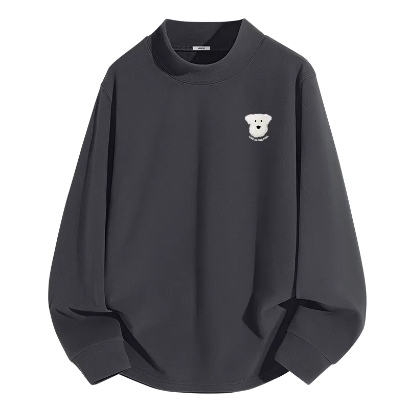 Детская футболка с высоким воротом MINISO, Цвет Integrated Polar Fleece Gray (Ma Pin Puppy Chest Logo)