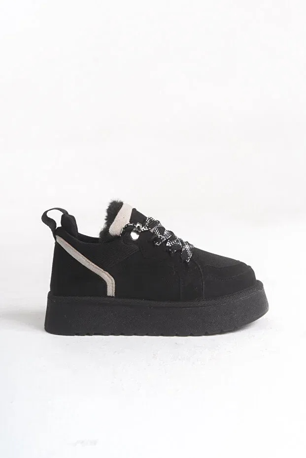 Детские зимние ботинки для девочек с меховой отделкой Moda Lime, Black