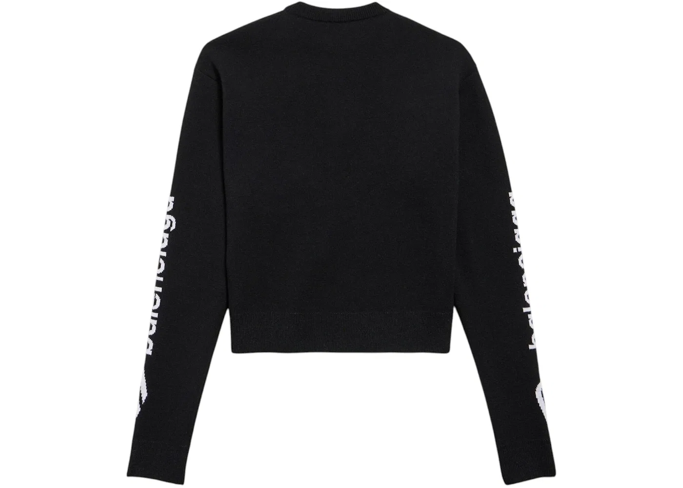 Женский укороченный свитшот с принтом 3B Sports Icon Crewneck Balenciaga, Black/White — фото 2