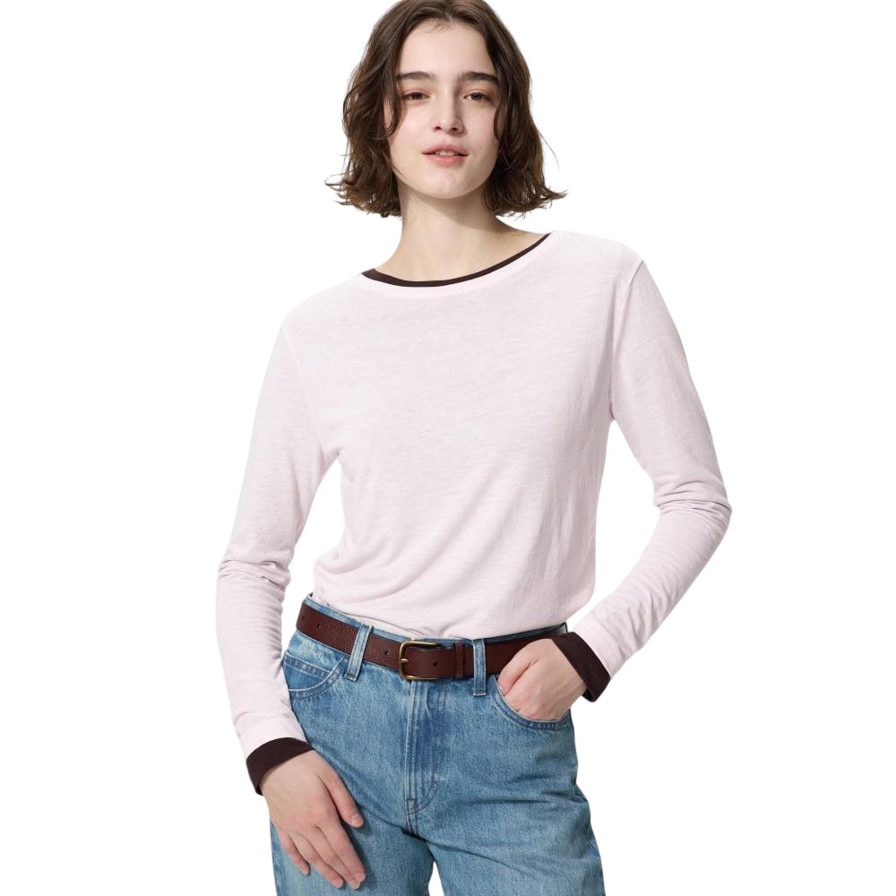 Лонгслив Uniqlo Sheer T-Shirt, 10 розовый