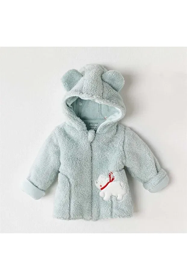 Детское пальто для девочек из флиса с капюшоном Welsoft Little Polar Bear Andywawa, Mint