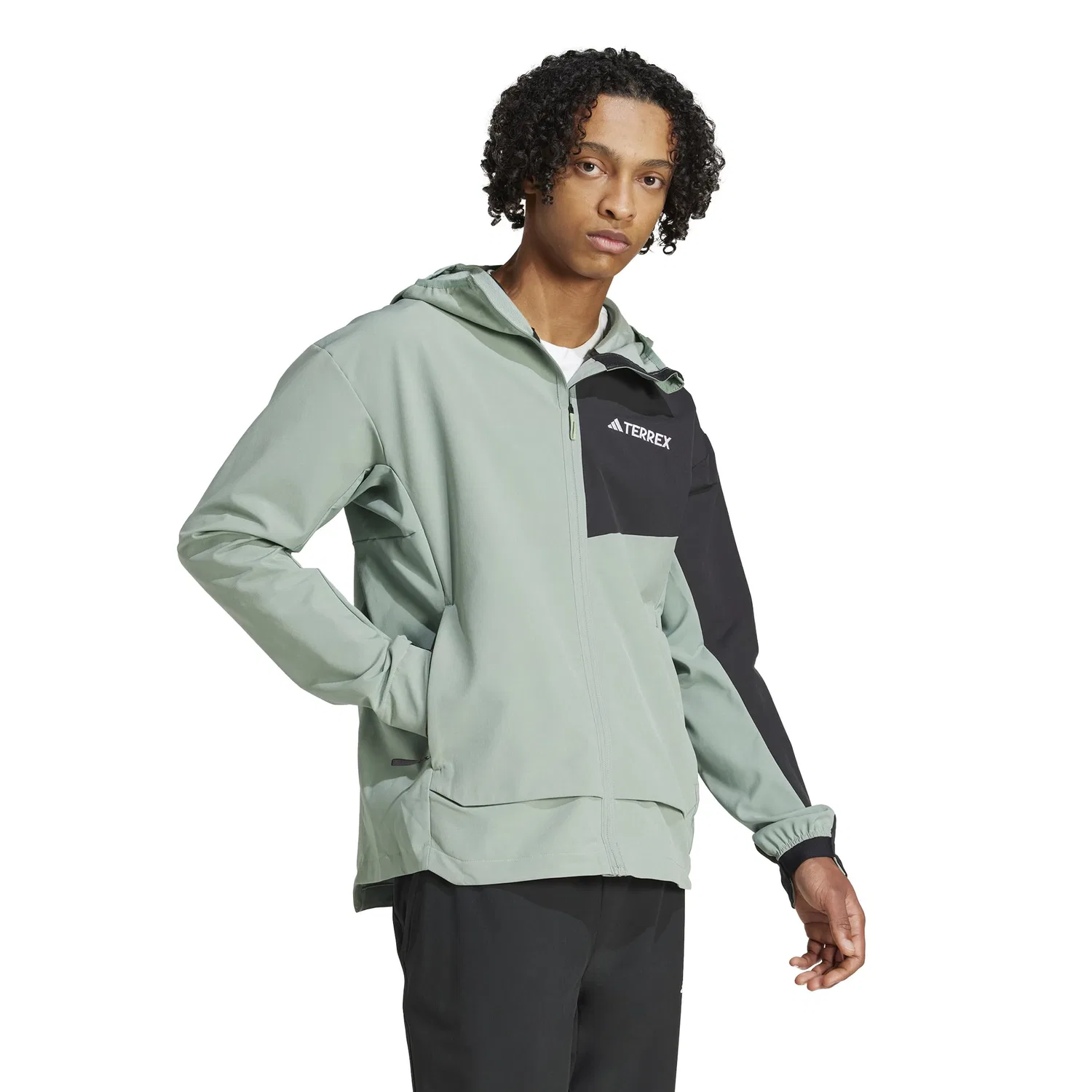 Мужская софтшелл-куртка adidas, Silver Green/Black — фото 4