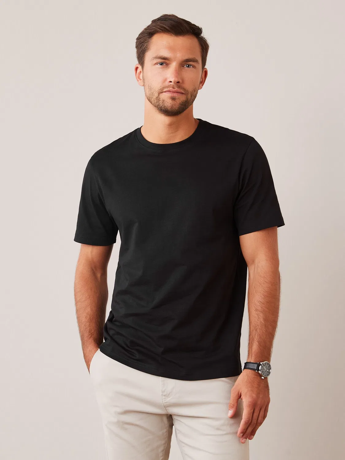 Футболка с круглым вырезом, Regular Fit, Essential Next, черный