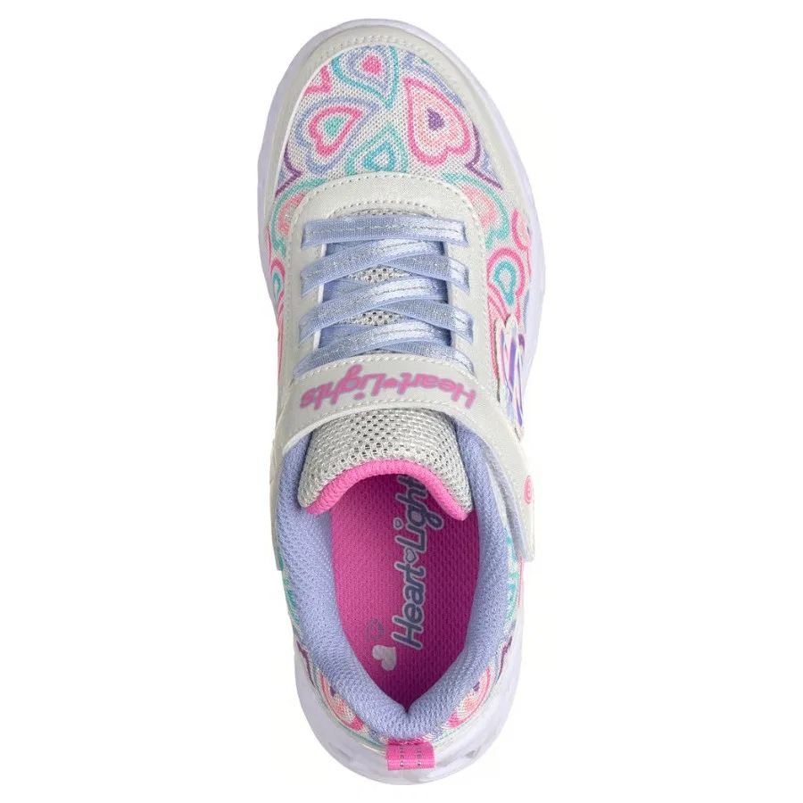 Кроссовки детские с подсветкой Heart Lights Boogie Love Skechers, Белый — фото 2