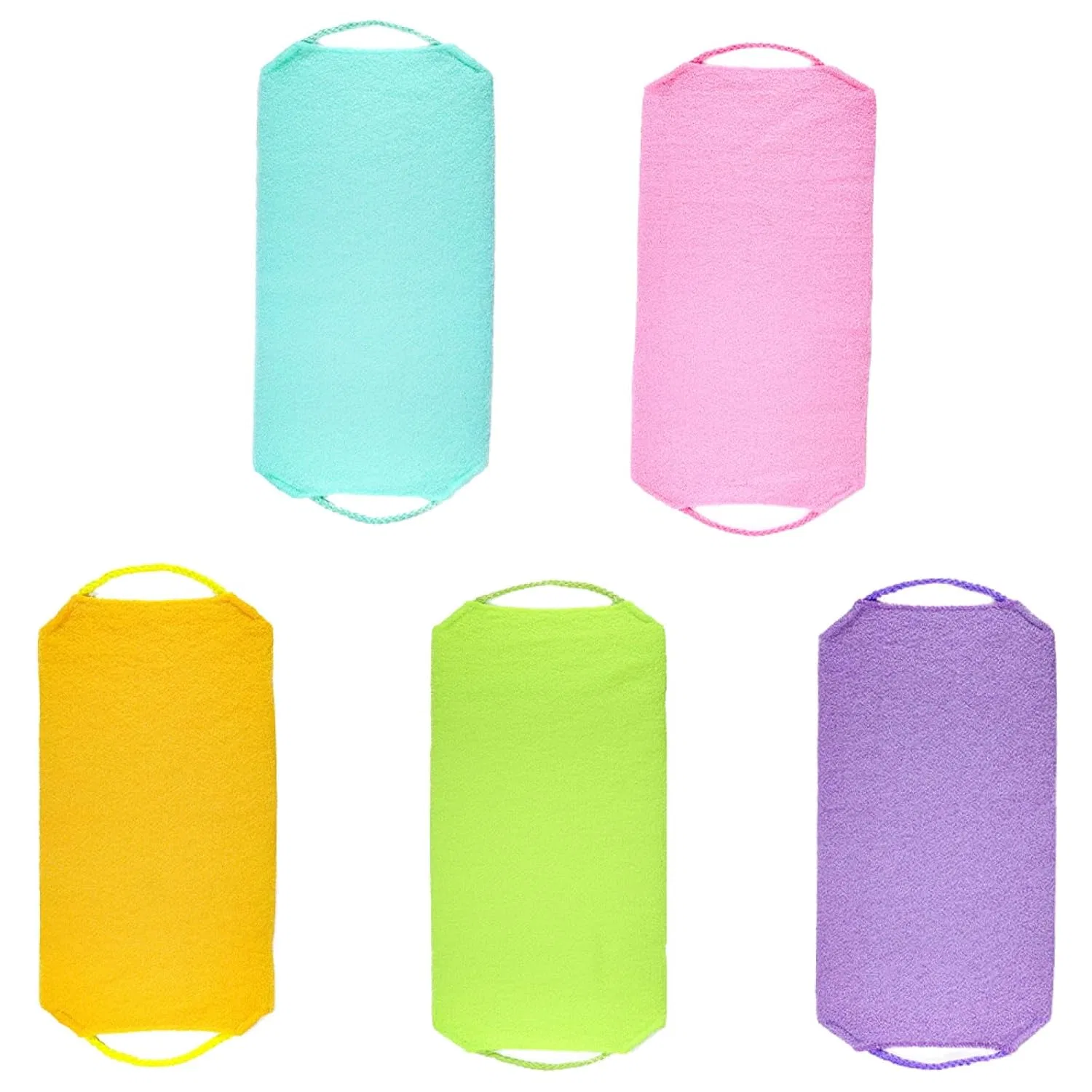 Набор скрабберов для спины, AUTSUPPL, 5 шт, 40x20x0.5 см, Gelb, Grün, Blau, Rosa