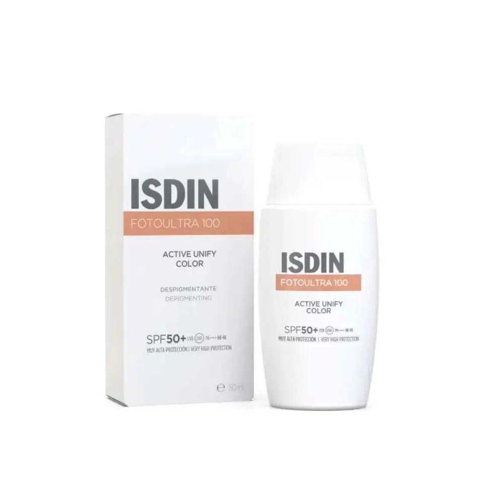 Солнцезащитный крем для лица Active Unify Color SPF+ 50 мл Isdin, прозрачный