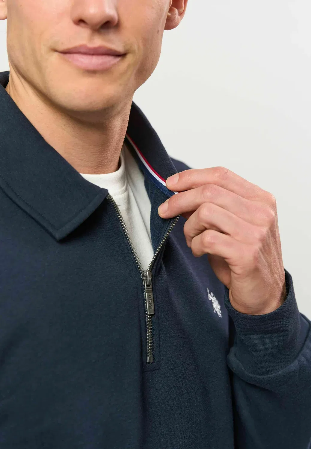 Толстовка Umdagur с застежкой-молнией до середины груди - толстовка U.S. Polo Assn., Dark Sapphire — фото 3