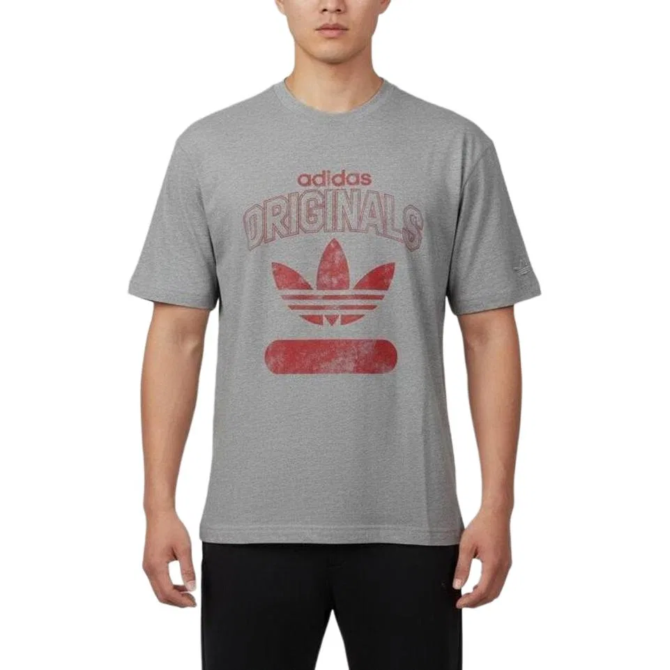 Мужская футболка с круглым вырезом Adidas Originals, Light Gray