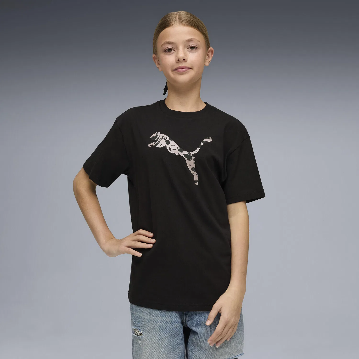 Детская футболка с принтом Essentials Graphics Animal Puma, Черный — фото 2