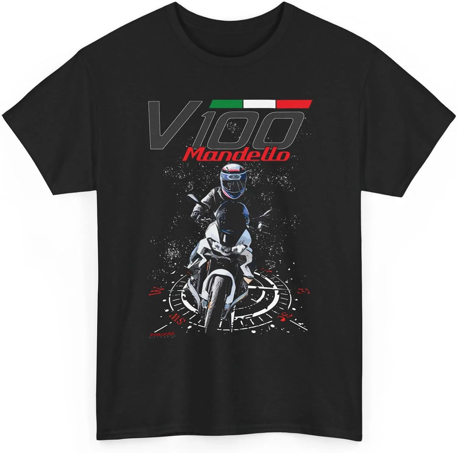 Женская футболка с графическим дизайном V100 Mandello, Black