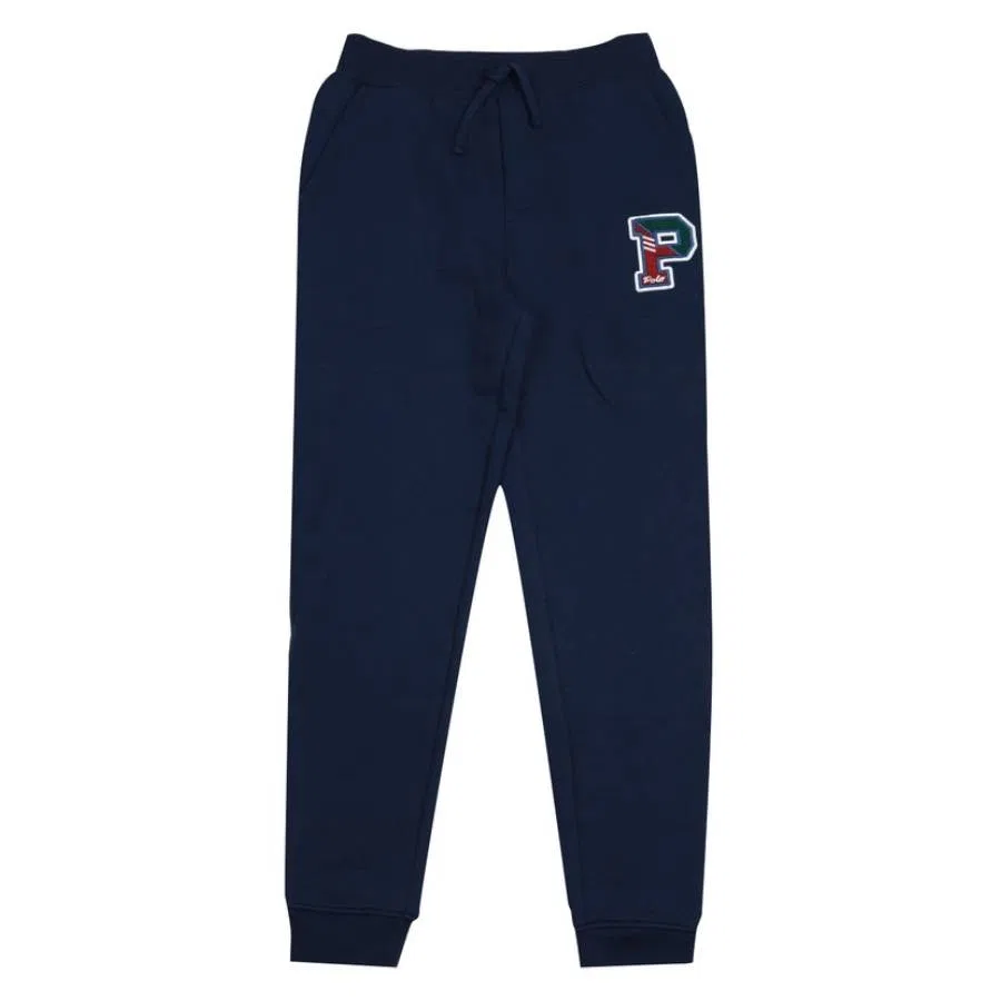 Детские джоггеры из флиса с принтом Kids Fleece Letterman Joggers Polo Ralph Lauren, Refined Navy