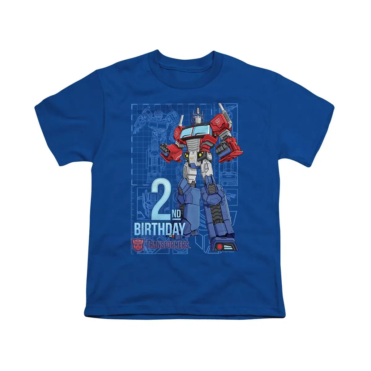 Детская футболка с принтом Transformers 2nd Birthday Transformers, Royal Blue