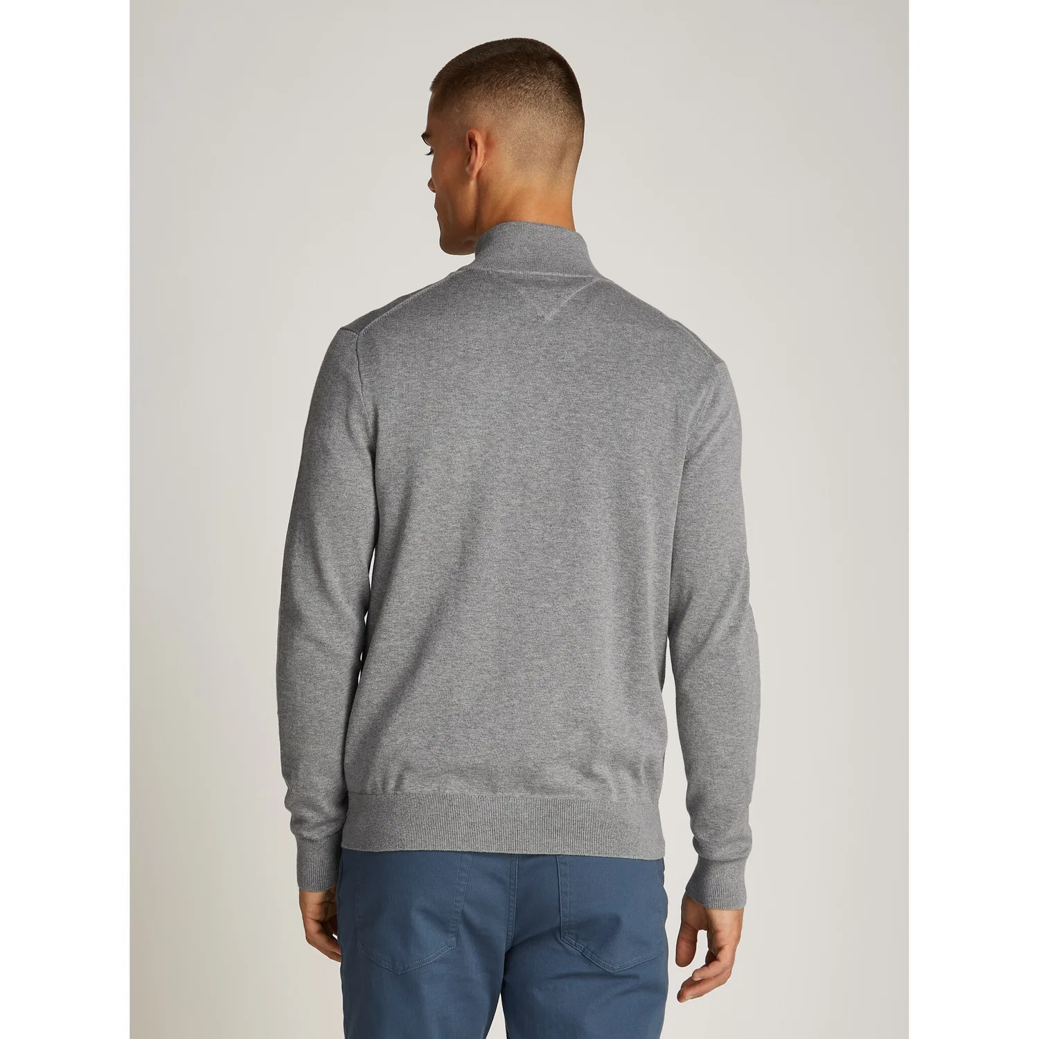 Мужской джемпер-гольф с воротником-стойкой Tommy Hilfiger, Medium Grey Heather — фото 3