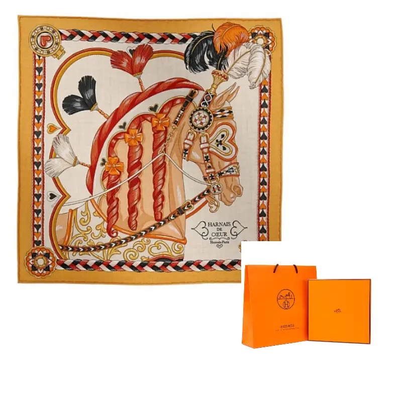 

HERMES Шёлковый шарф унисекс жёлтый, Yellow