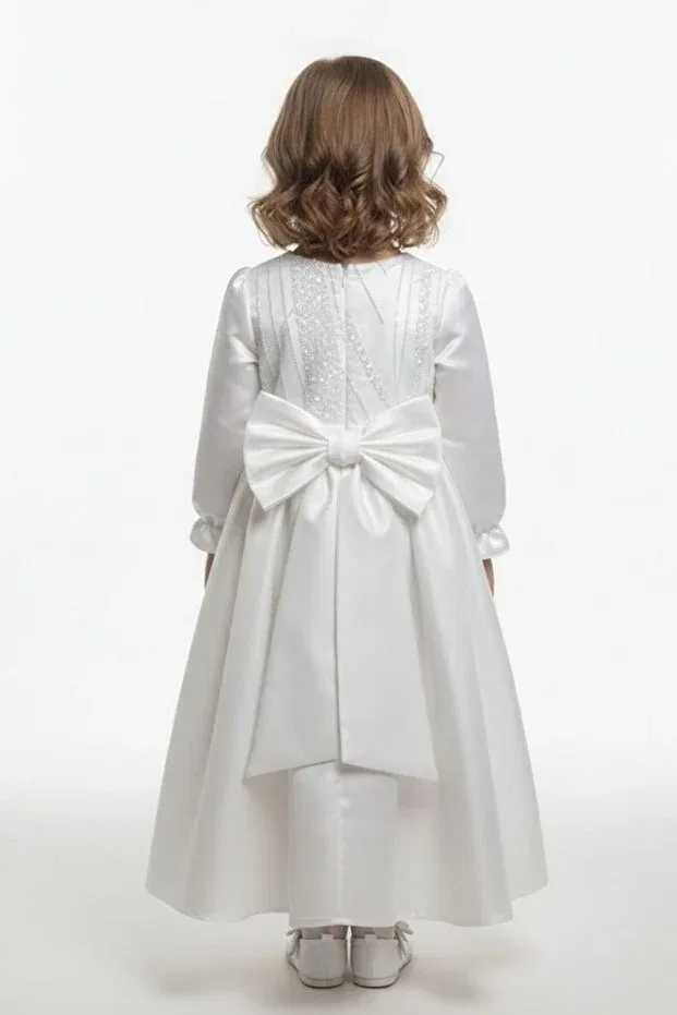Детское платье для девочек с вышивкой Tangül&Ali'S Moda Evi, White — фото 3