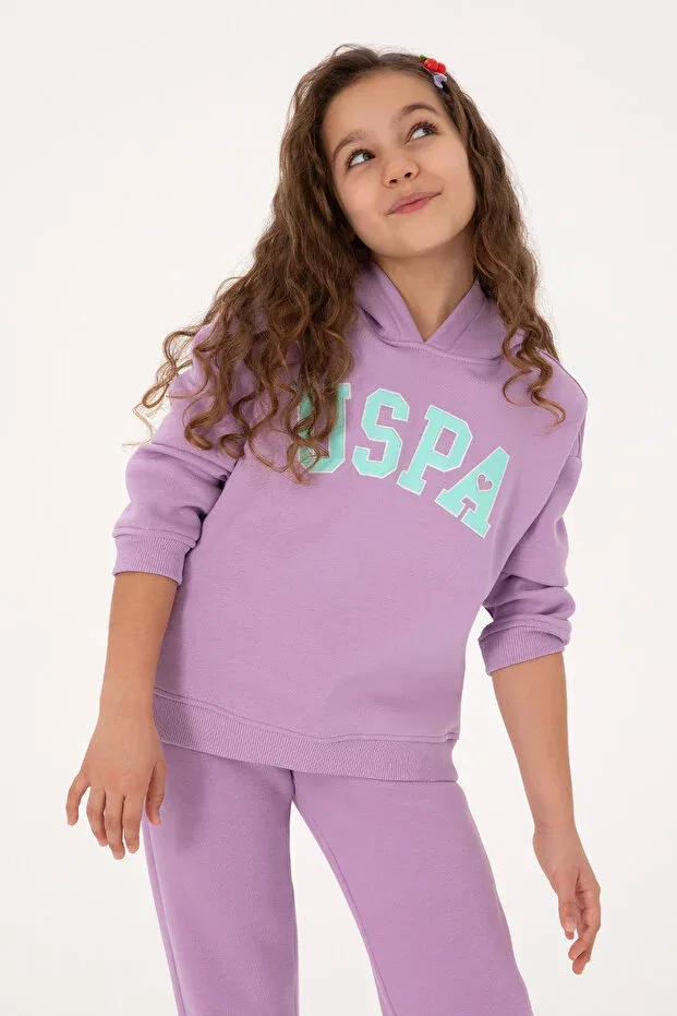 Детское худи для девочек на флисе U.S. Polo Assn., Lilac