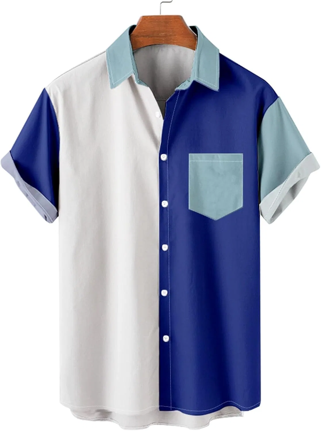 Мужская футболка с цветблоком Hawaiian Beach Tshirt, Blue — фото 4