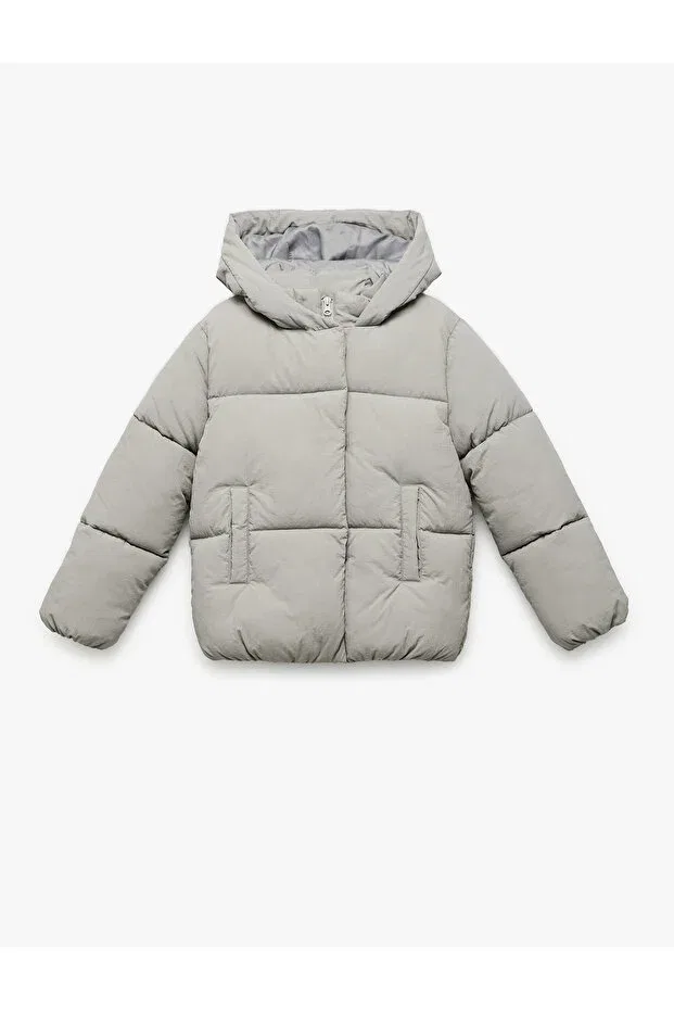 Детский пуховик для девочек с капюшоном Koton, Gray