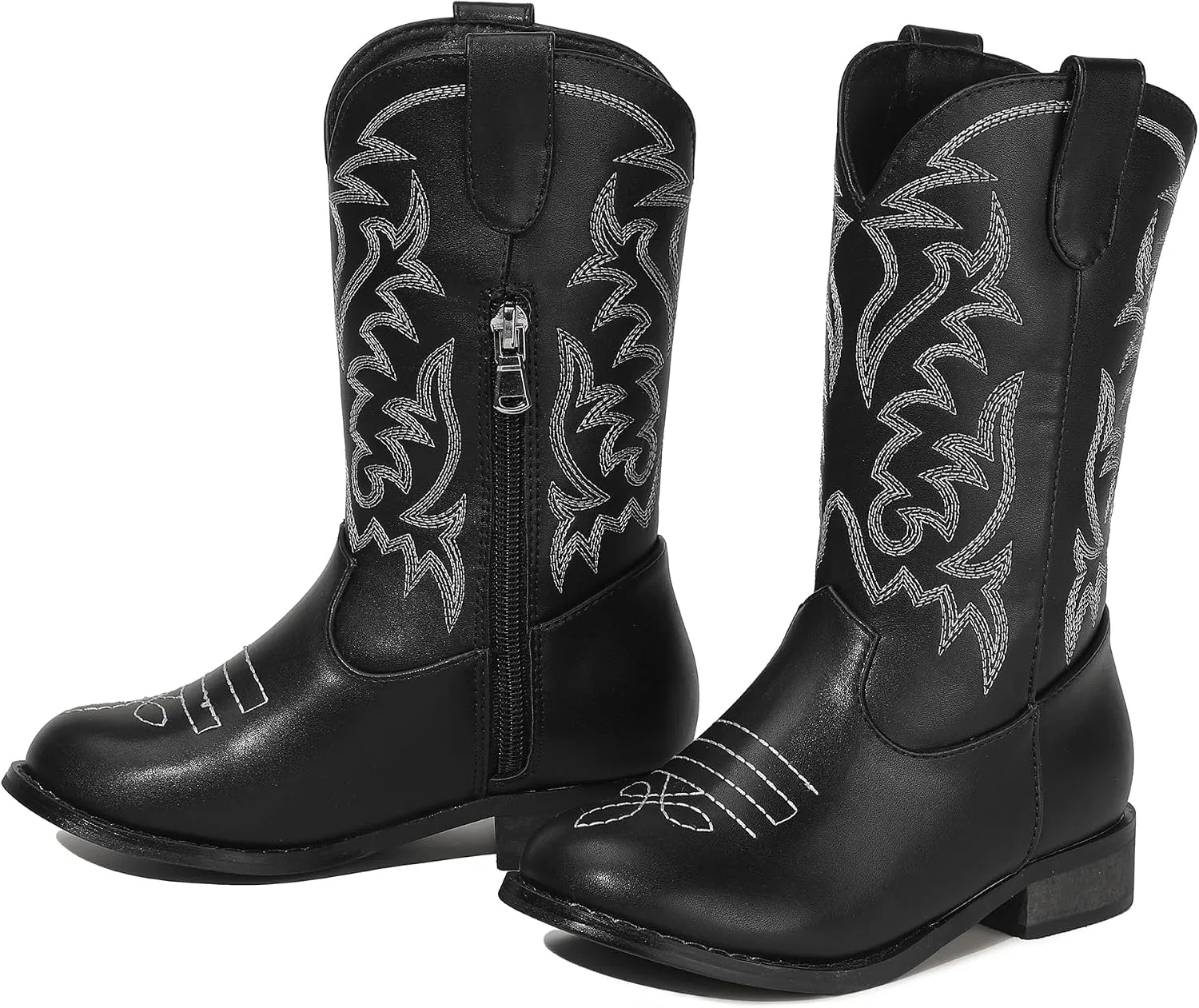 Детские сапоги с вышивкой Cowgirl Cowboy для девочек и мальчиков Hehainom, Black — фото 4