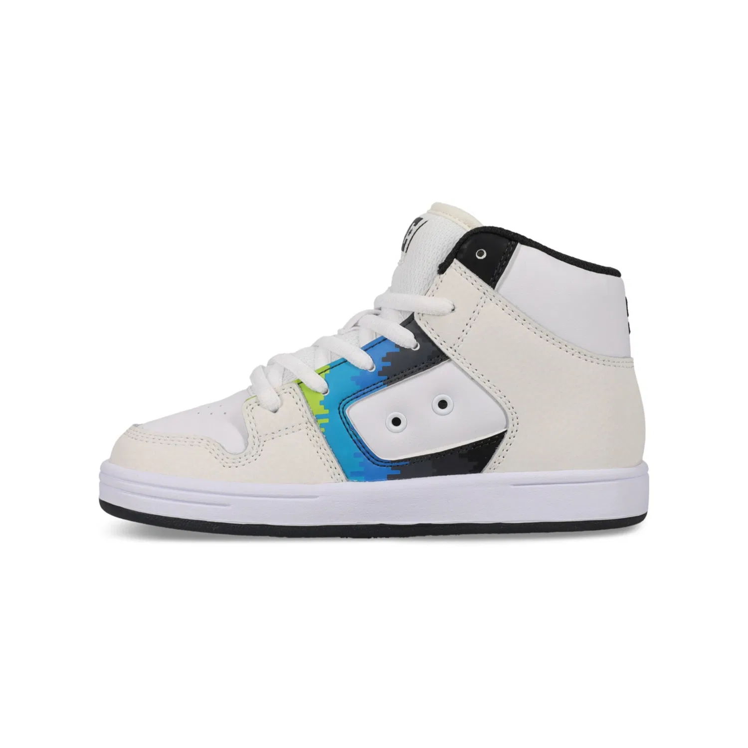 Детские высокие кроссовки с логотипом DC Shoes, Off White/Placid Blue — фото 3