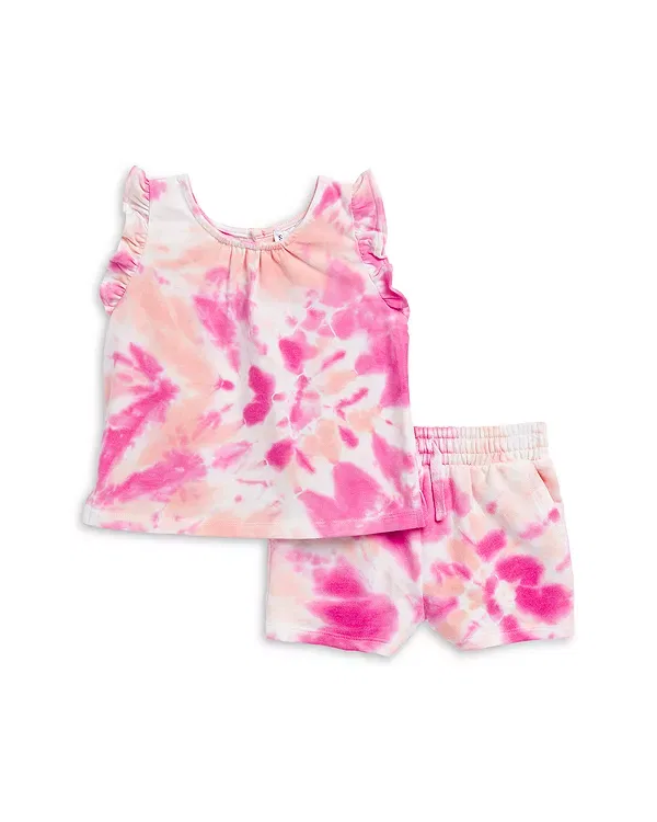 Детский комплект для девочек из топа и шорт Hibiscus Tie Dyed Top & Shorts Set Splendid, Hibiscus