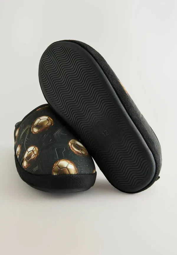 Тапочки с теплым наполнителем Regular fit warm Next Gold Football, черный/золотой — фото 3