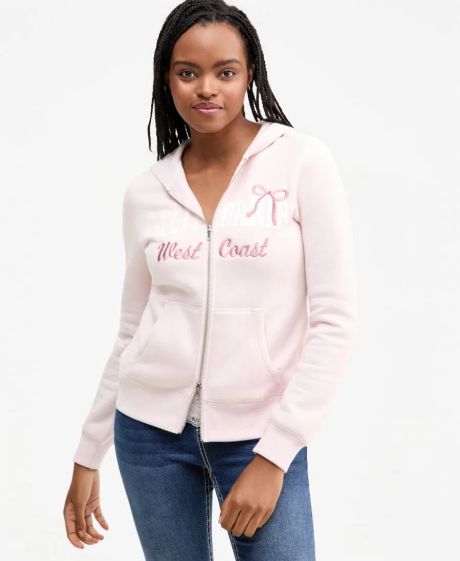 Комплект из футера: худи на молнии, майка и спортивные брюки, модель Fleece Zip-Up Hoodie, Tank Top & Sweatpants Madden Girl, Ballet Slipper