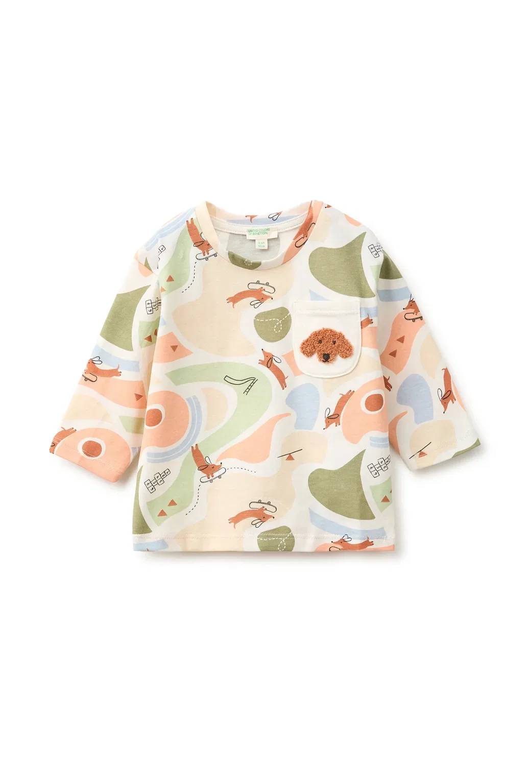 Унисекс - футболка с длинными рукавами United Colors Of Benetton, Multi-Coloured