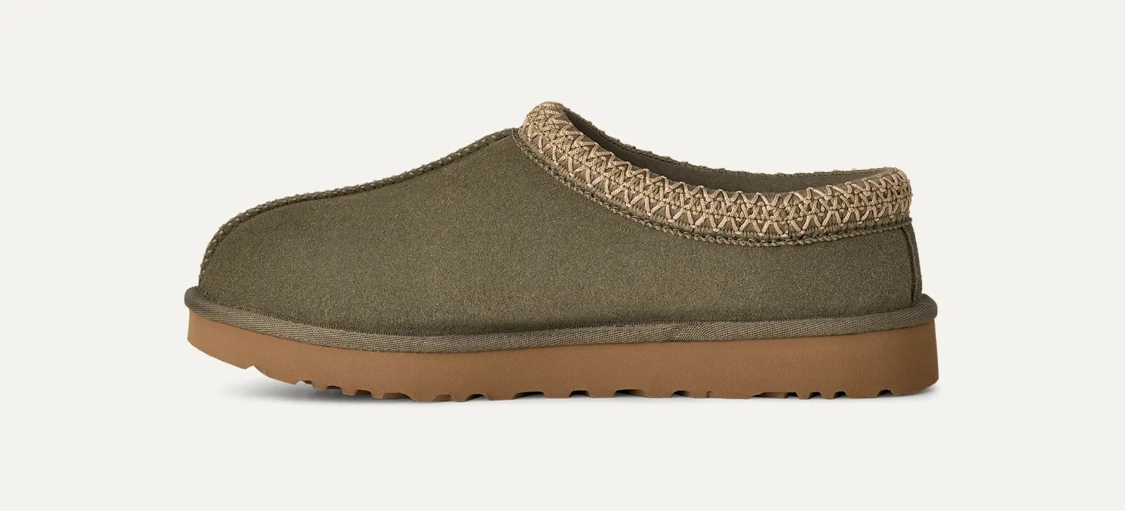 Женские тапочки UGG Tasman II 1174470-MSG из овчины цвета мох, без застежек GUG1, зеленый — фото 3