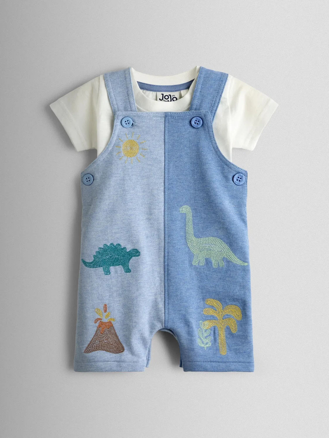 Комбинезон с футболкой, динозавры, JoJo Maman Bébé, Blue Marl Dino