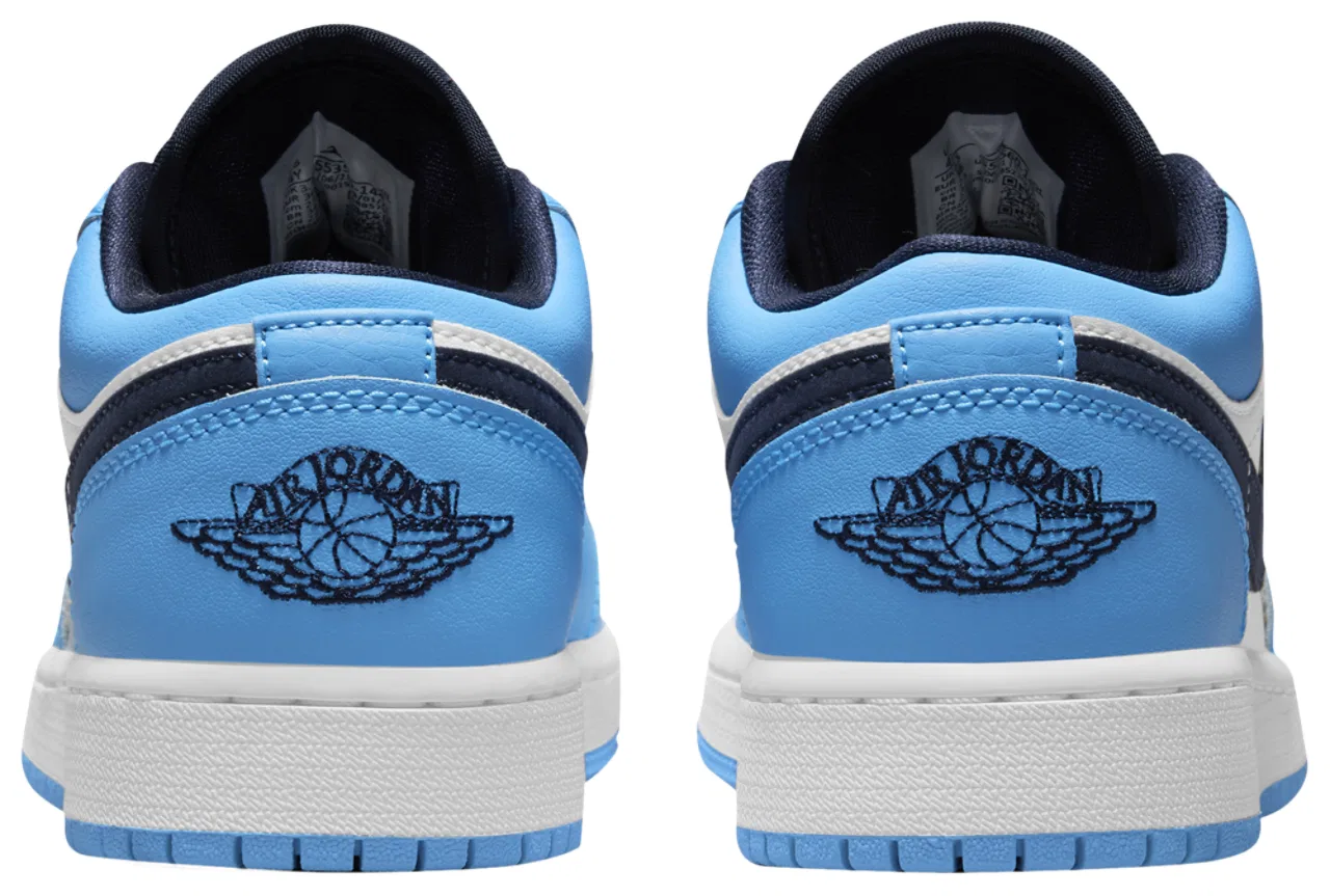 Кроссовки для мальчиков AJ 1 Low Jordan, цвет Dk Powder Blue/Obsidian/White — фото 3