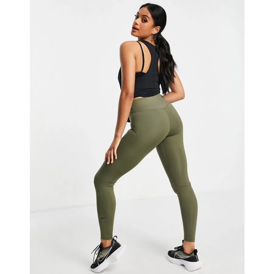 Женские леггинсы для тренировок с принтом, модель One Performance Training Dri-Fit, Nike, Зеленый — фото 2