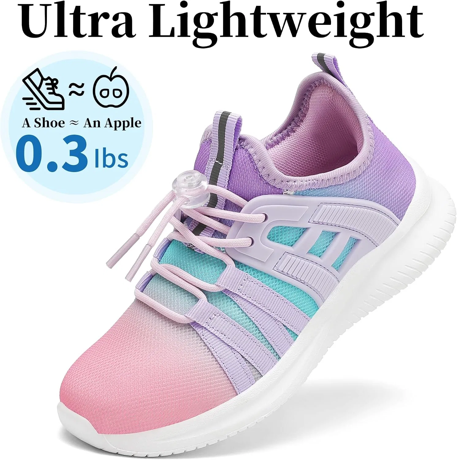 Детские кроссовки для мальчиков с дышащим верхом TOTOMONA, Pink Purple — фото 3