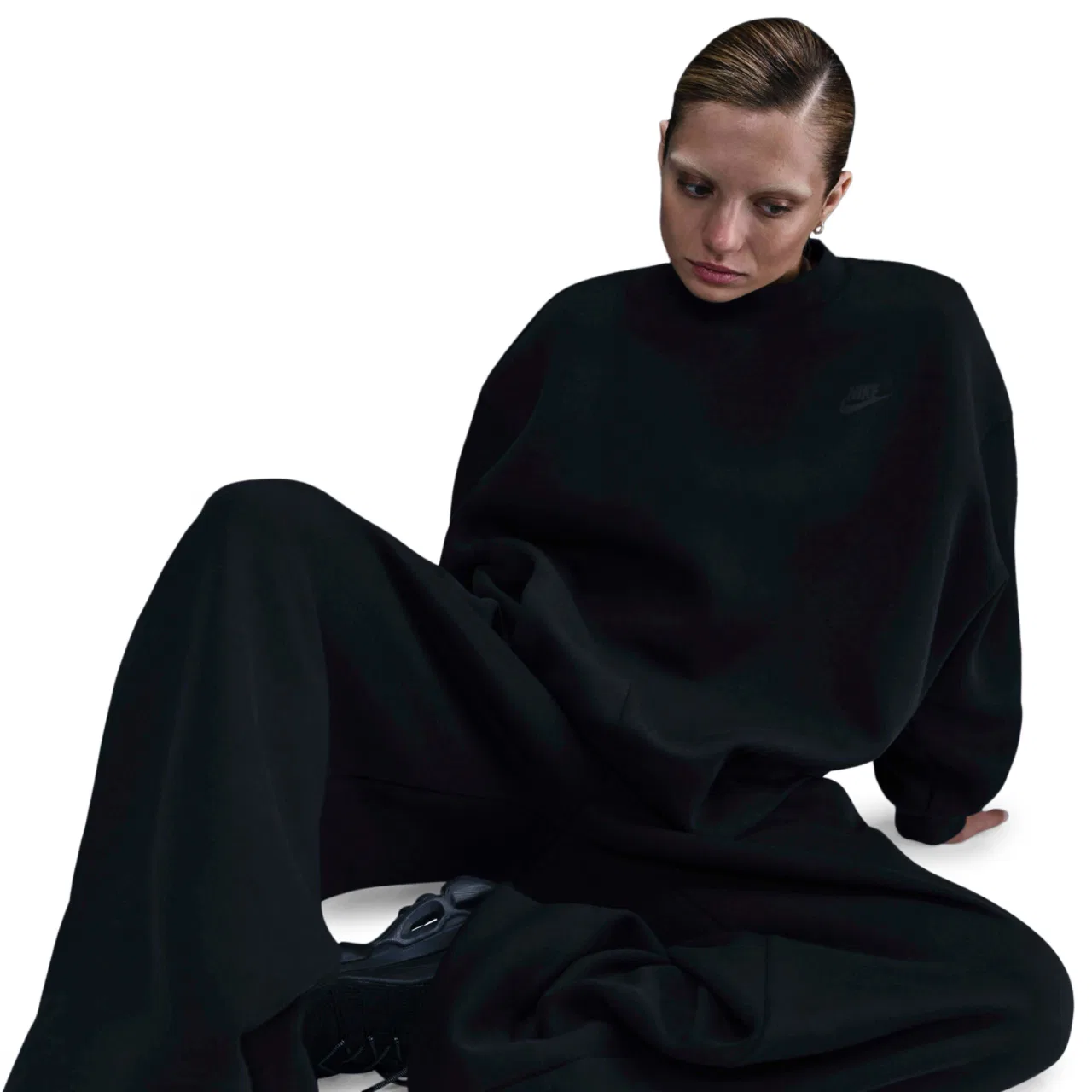 Женский свитшот оверсайз Tech Fleece Nike, черный — фото 3