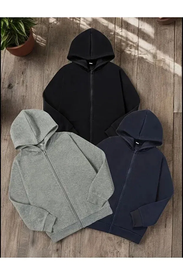 Детский кардиган с принтом Unisex 3-pack black-grey-navy blue Morning Kids, Navy-Blue-Black-Gray