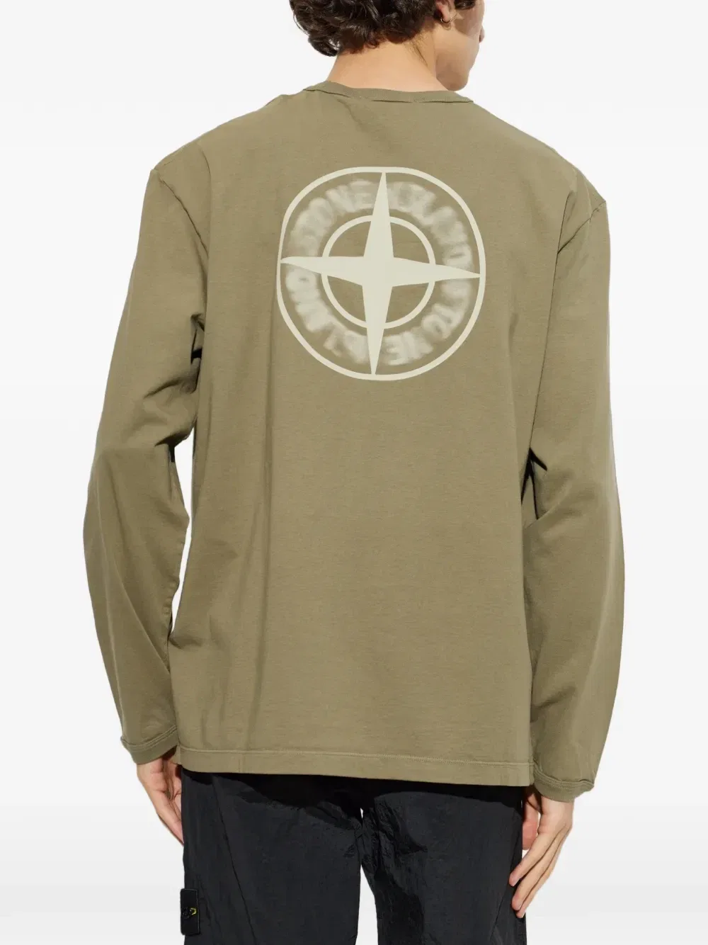 Футболка с логотипом с длинными рукавами Stone Island, зеленый — фото 4
