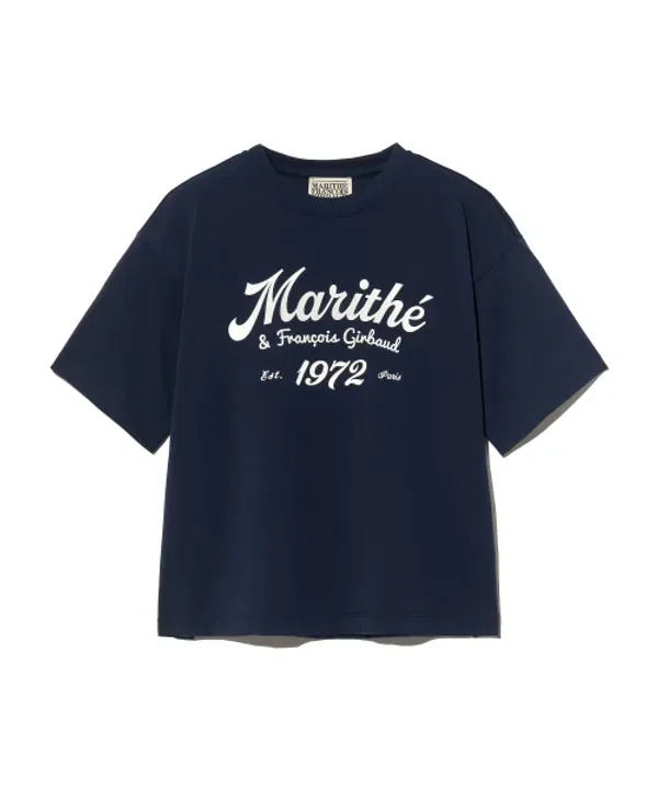 Футболка с принтом Oversized, Kids Letterling Marithé Kids, navy — фото 2