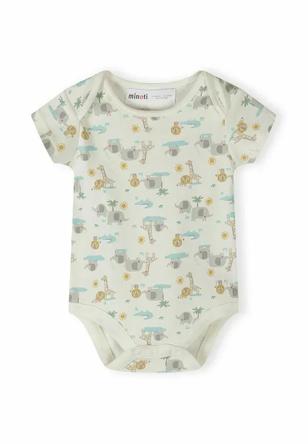 Боди с коротким рукавом 5-pack Short Sleeve Safari Print Body Minoti Cream, Light Green, Light Yellow, светло-зеленый/светло-желтый/кремовый — фото 4